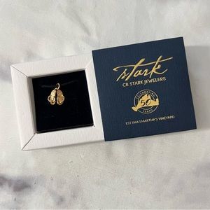 NWT CB Stark Jewelers Martha’s Vineyard 14K Gold Flip Flops Charm Chain Bracelet